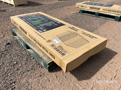 StanForge MS0608 6 ft x 8 ft Galvanized Apex Roof Metal Cobertizo (Unused)