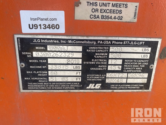 ELEVADOR ARTICULADO 2019 JLG 4WD 800AJ