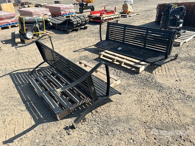 Quantity of (2) Black Park Benches (Unused)