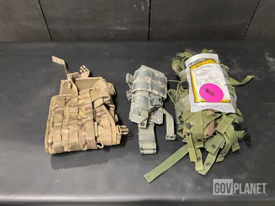 (2) Tactical Load Bearing Vests, (41) Tactical Assault Panels & Assorted Items