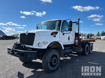 2019 International 7400 6x6 Extended Cab Flatbed Truck