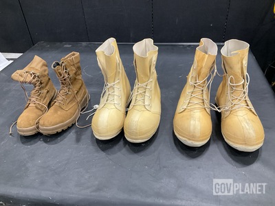(4) Pairs of Combat Boots & (9) Pairs of Extreme Cold Weather Boots