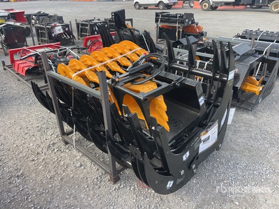 2025 GIYI GYCLG72C 1-72" Wood Grabber, 1- Mini Grapple Bucket, 1- 12" bucket, 1-thumb Skid Steer Grapple (Unused)
