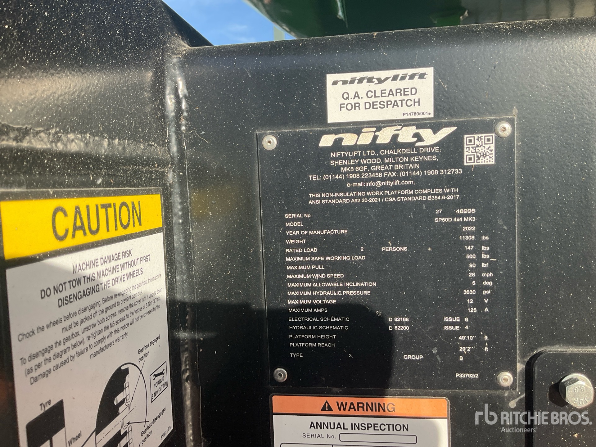 2022 Nifty-Lift SP50D 4x4 MK3 Articulating Boom Lift