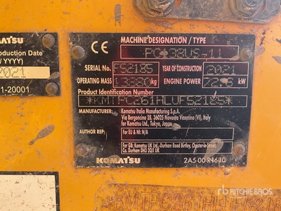 2021 Komatsu PC 138US-11 油圧ショベル