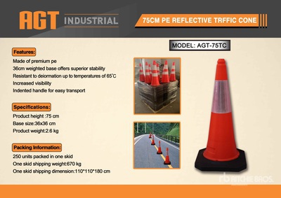 Quantity of (250) 2025 AGT AGT-75TC Traffic Cones (Unused)