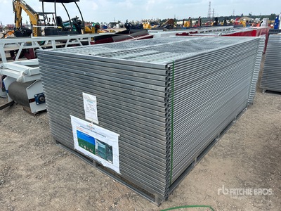 Quantity of (58) 2025 Can Industrial 9 ft 6 in x 6 ft Temporary Galvanized Site Fence (Unused)