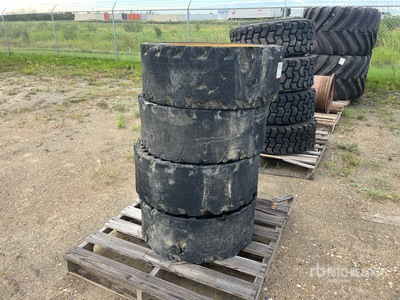 Quantity of (4) 12-16.5 Solid Skid Steer Pneus