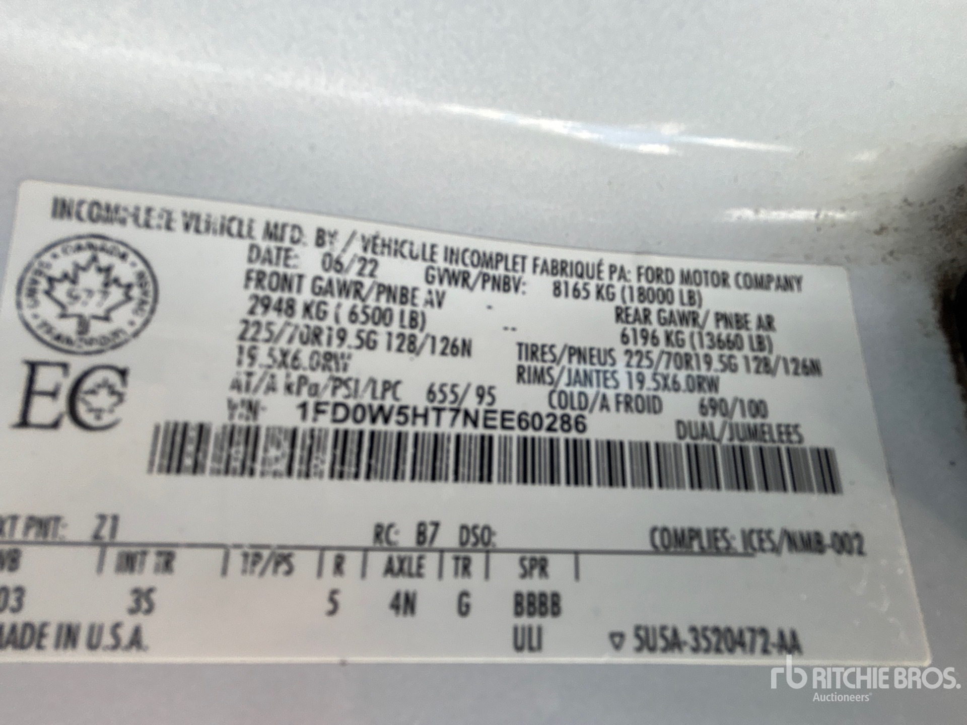2022 Ford F-550 4x4 Crew Cab Service Truck