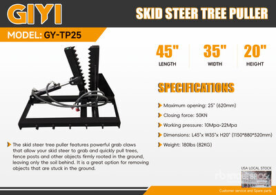 2025 GIYI GY-TP25 Skid Steer Post Puller (Unused)