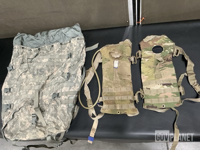 (6) Large Field Rucksacks, (55) Hydration System Carriers & Assorted Items
