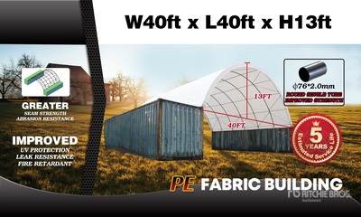 2025 suhivelee C404013-300gPE 40 ft x 40 ft x 13 ft Container Shelter (Unused)