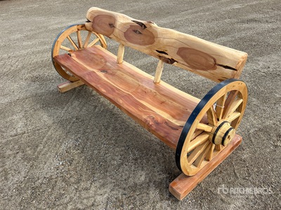 Wooden Wheel 3 Person Bench
