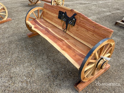 Wooden Saddle Design 3 Person Bench