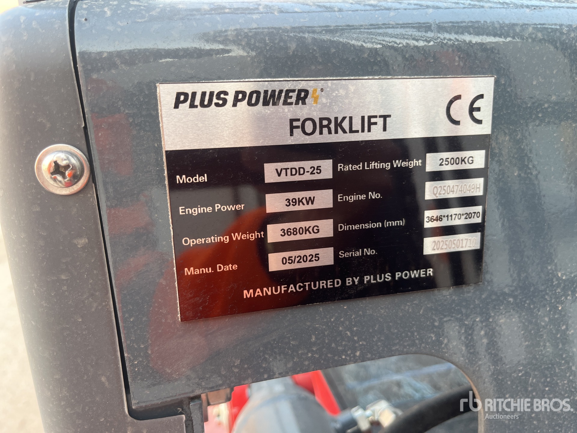 2025 Plus Power VTDD 25 Forklift (Unused)