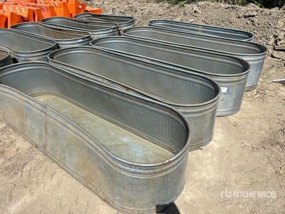 Quantity of (5) Galvanized Water Troughs Divers