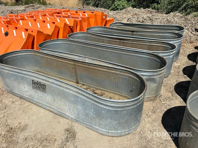 Quantity of (5) Galvanized Water Troughs Divers