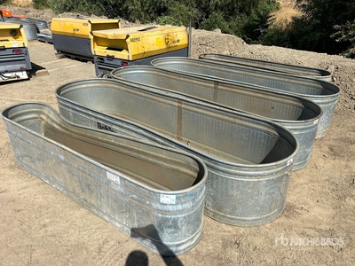 Quantity of (5) Galvanized Water Troughs Divers