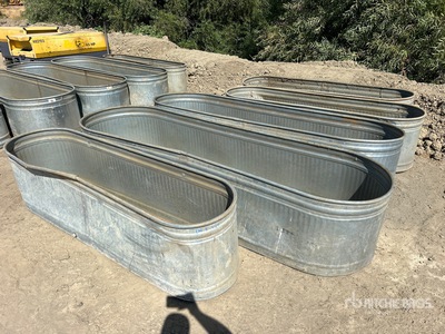 Quantity of (5) Galvanized Water Troughs Divers