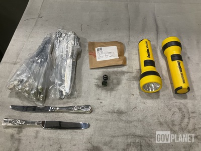 (12) Table Knives, (72) Flashlights & Assorted Items