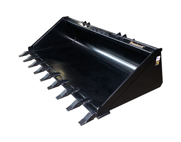 (Unused) Tomahawk 78 In Heavy Duty Low Profile w/ Teeth Skid Steer Bucket