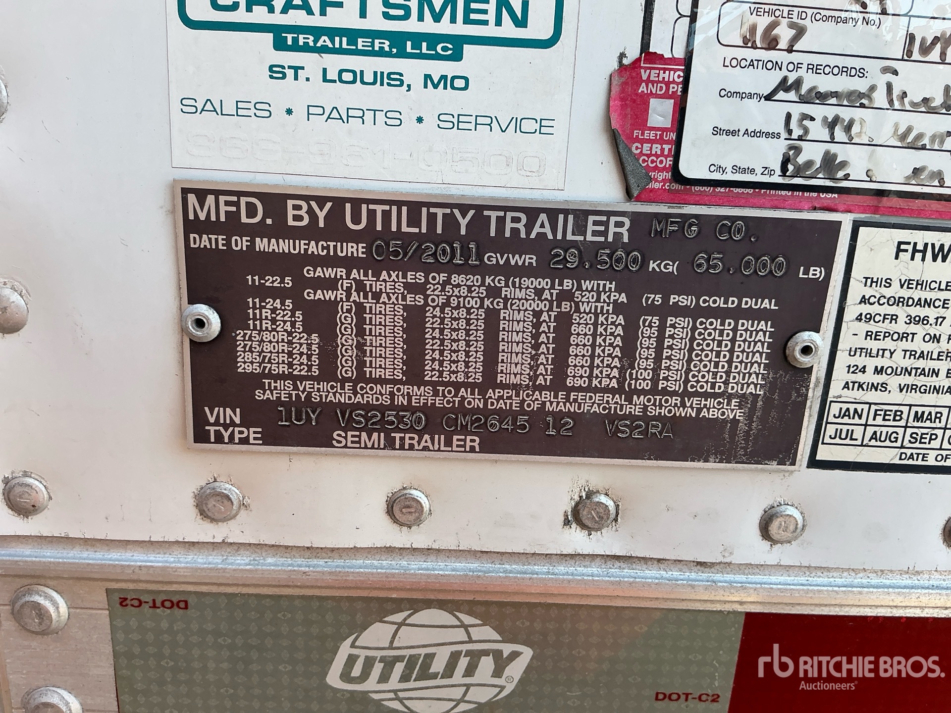 2012 Utility VS2RA 53 ft T/A Refrigerated Trailer
