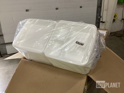 (6) Boxes of Dart 90HT3R Foam Hinged Lid Containers