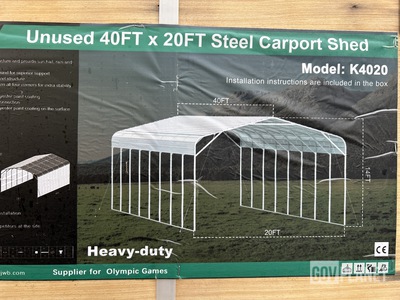 KJ K4020 Steel Carport Shed - Unused