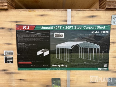 KJ K4020 Steel Carport Shed - Unused