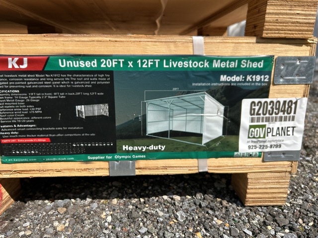 KJ K1912 Livestock Metal Shed - Unused KJ K1912 Livestock Metal Shed - Unused