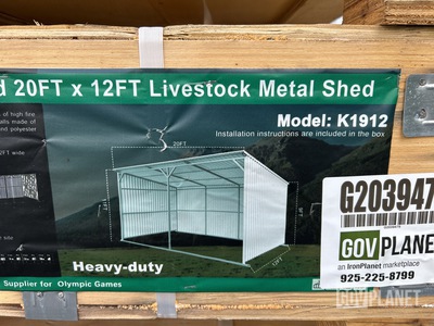KJ K1912 Livestock Metal Shed - Unused