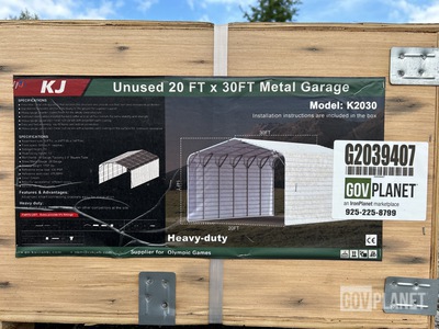KJ K2030 Metal Garage - Unused