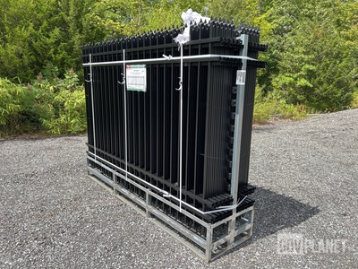 (24) Pieces of KJ Powder Coated Steel Fence w/(25) Post Connectors - Unused