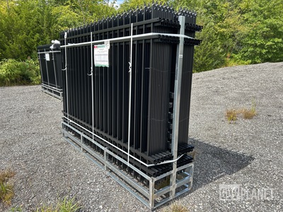 (24) Pieces of KJ Powder Coated Steel Fence w/(25) Post Connectors - Unused