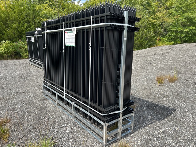 (24) Pieces of KJ Powder Coated Steel Fence w/(25) Post Connectors - Unused