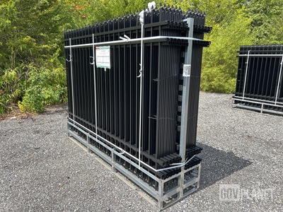 (24) Pieces of KJ Powder Coated Steel Fence w/(25) Post Connectors - Unused