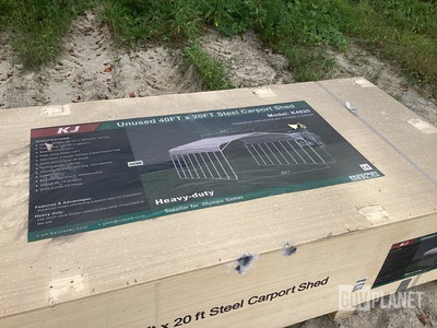 KJ K4020 Steel Carport Shed - Unused