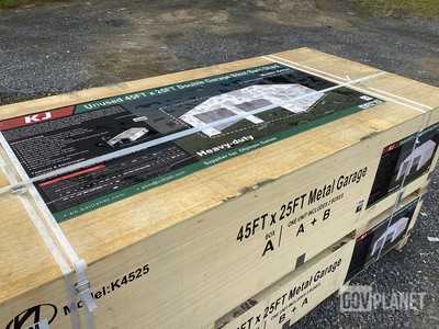 KJ K4525 Double Garage Steel Barn Shed - Unused