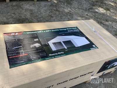KJ K2223 Double Garage Metal Shed - Unused