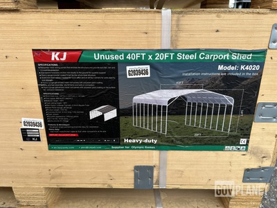 KJ K4020 Steel Carport Shed - Unused