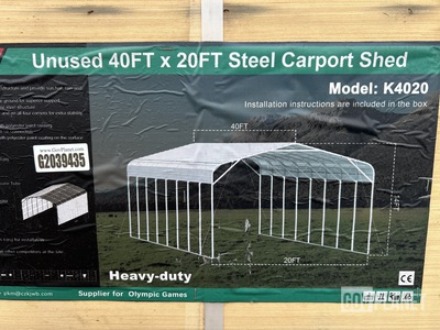 KJ K4020 Steel Carport Shed - Unused