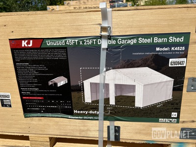 KJ K4525 Double Garage Steel Barn Shed - Unused