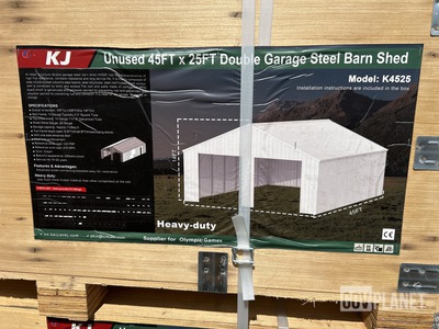 KJ K4525 Double Garage Steel Barn Shed - Unused