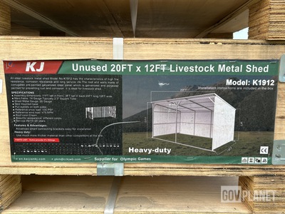 KJ K1912 Livestock Metal Shed - Unused