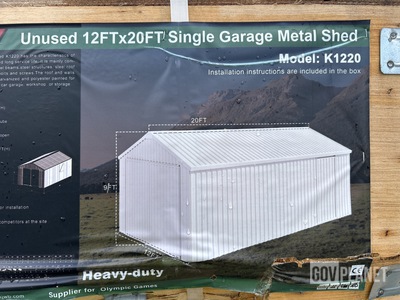 KJ K1220 Single Garage Metal Shed - Unused