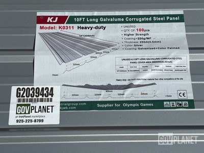(100) Piece Lot of 10' Long Corrugated Steel Panels
