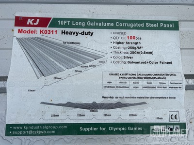 (100) Piece Lot of 10' Long Corrugated Steel Panels