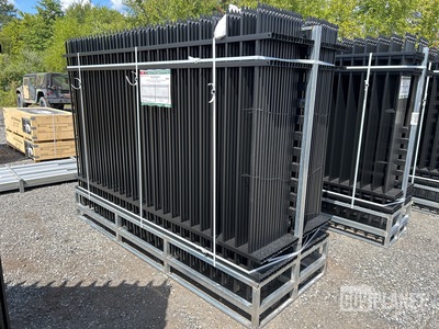 (30) Pieces of Galvanized Steel Garden/Public Space Fence w/(31) Post Connectors