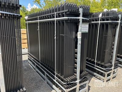 (24) Pieces of KJ Powder Coated Steel Fence w/(25) Post Connectors - Unused