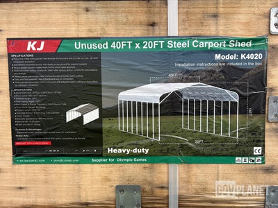 KJ K4020 Steel Carport Shed - Unused
